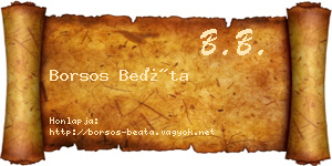 Borsos Beáta névjegykártya